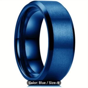 NWOT Men's 8mm Blue Stainless Steel band